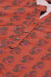 Orange Poly Cotton Straight Kurta image number 1